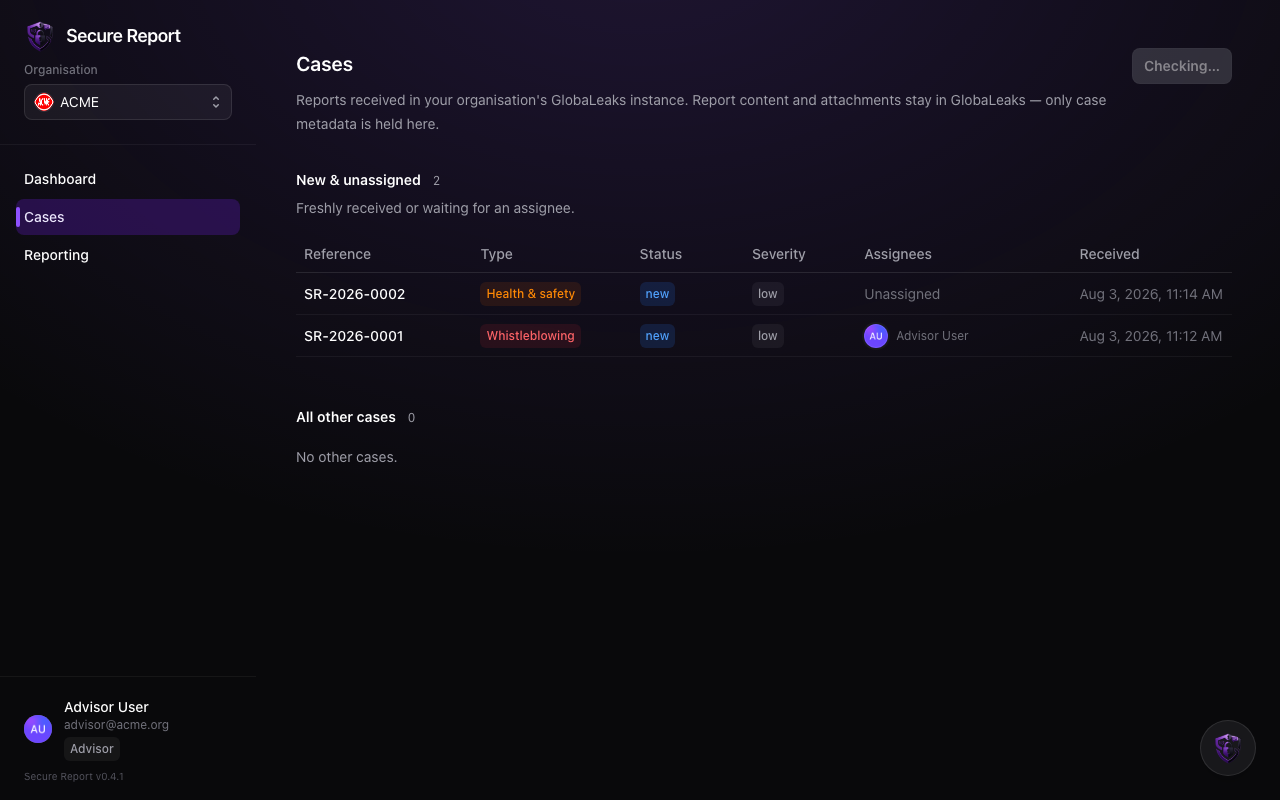 The case list